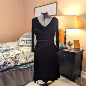 Vintage Connected Apparel asymmetrical black velvet dress